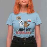 Funny Polar Bear Political Protest T Shirt For Women Hands Off Greenland
