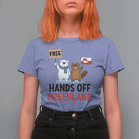 Funny Polar Bear Political Protest T Shirt For Women Hands Off Greenland