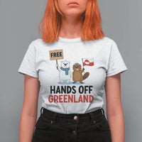 Funny Polar Bear Political Protest T Shirt For Women Hands Off Greenland