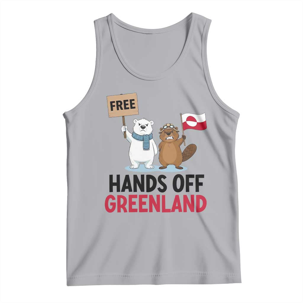 Funny Polar Bear Political Protest Tank Top Hands Off Greenland