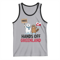 Funny Polar Bear Political Protest Tank Top Hands Off Greenland