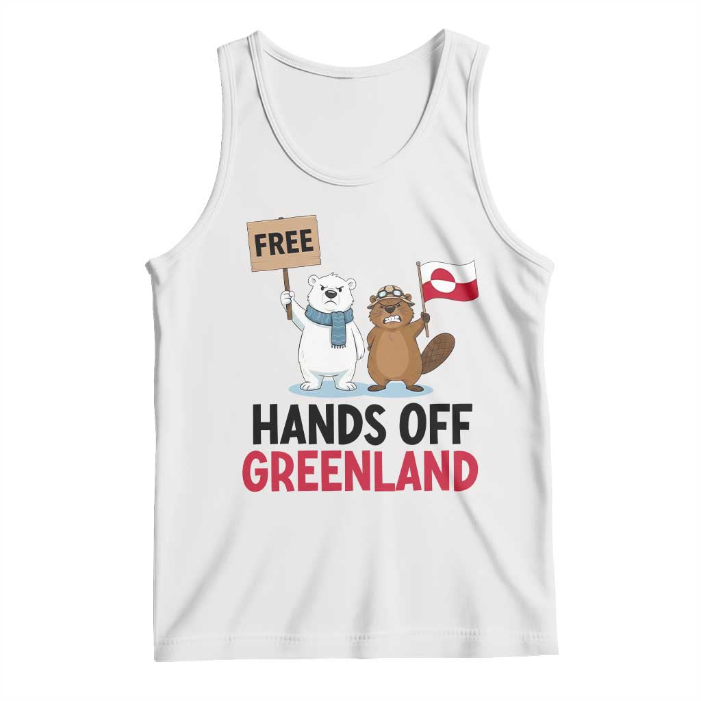 Funny Polar Bear Political Protest Tank Top Hands Off Greenland