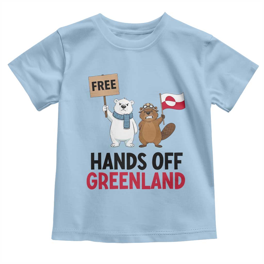 Funny Polar Bear Political Protest Toddler T Shirt Hands Off Greenland