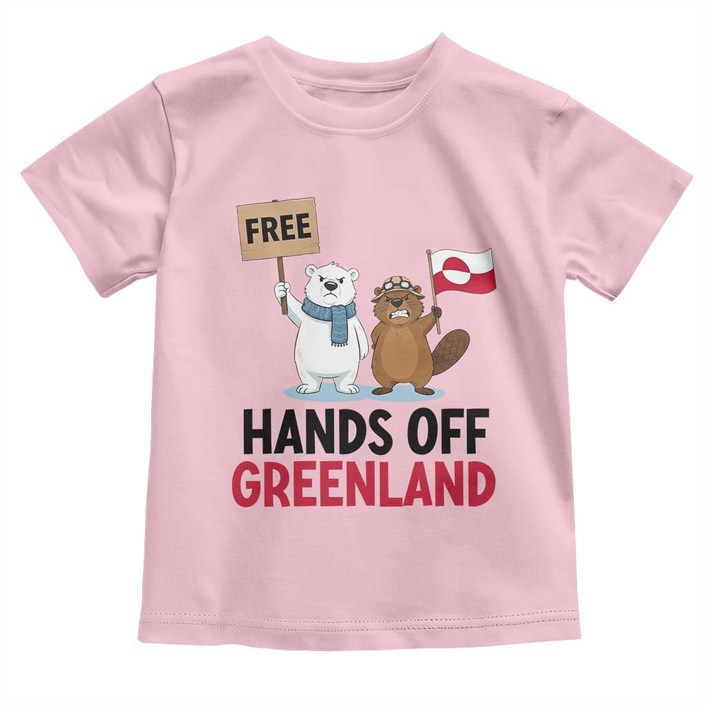 Funny Polar Bear Political Protest Toddler T Shirt Hands Off Greenland
