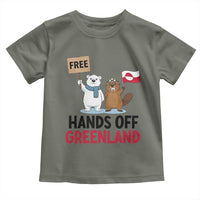 Funny Polar Bear Political Protest Toddler T Shirt Hands Off Greenland