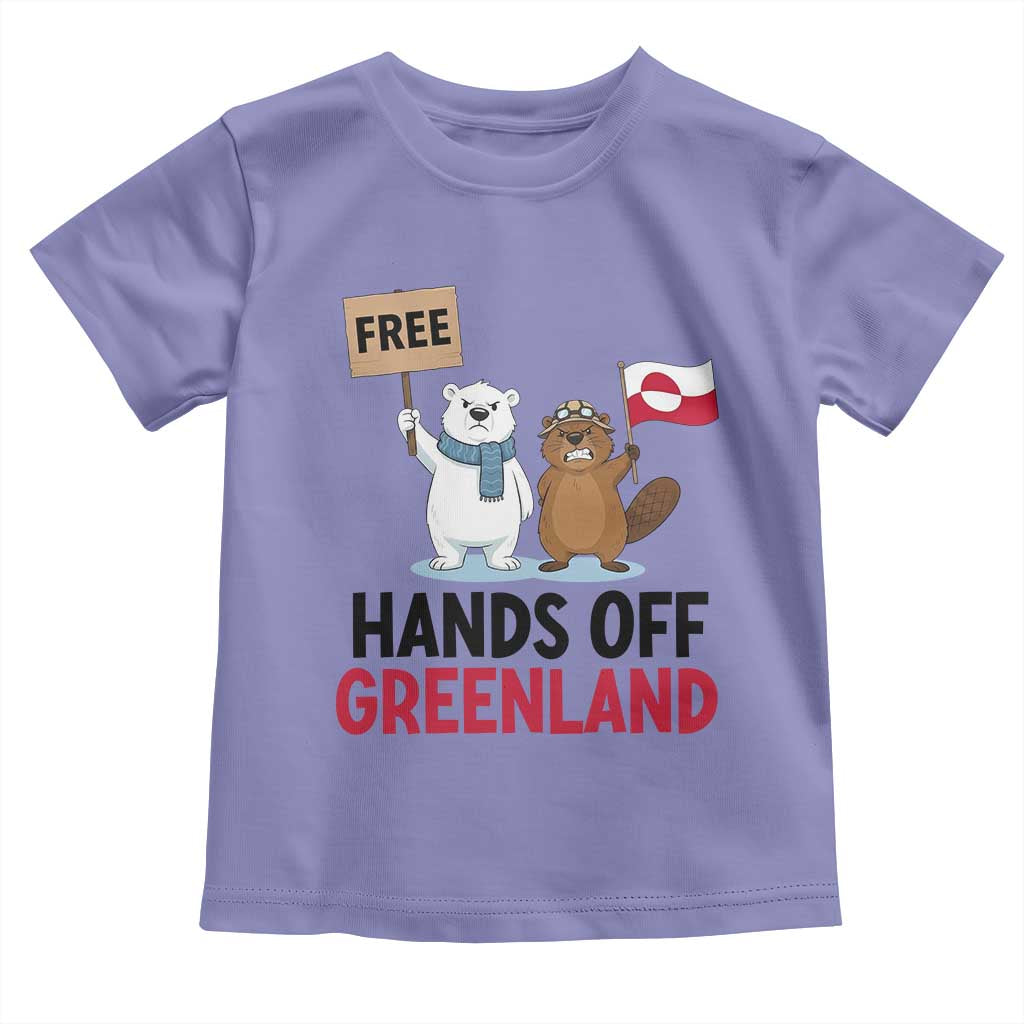 Funny Polar Bear Political Protest Toddler T Shirt Hands Off Greenland