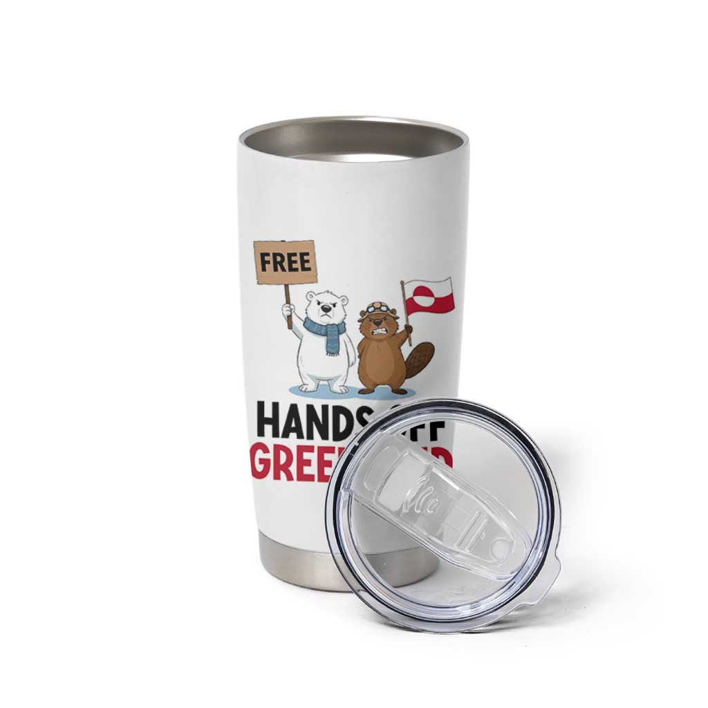 Funny Polar Bear Political Protest Tumbler Cup Hands Off Greenland
