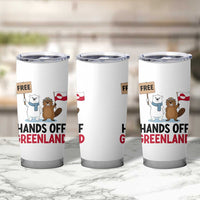 Funny Polar Bear Political Protest Tumbler Cup Hands Off Greenland