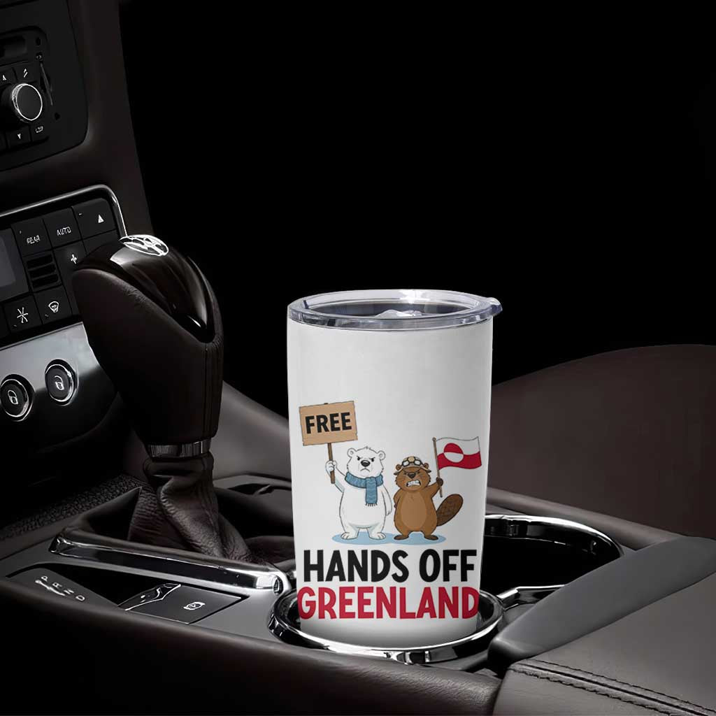 Funny Polar Bear Political Protest Tumbler Cup Hands Off Greenland