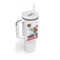 Funny Polar Bear Political Protest Tumbler With Handle Hands Off Greenland