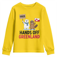 Funny Polar Bear Political Protest Youth Sweatshirt Hands Off Greenland