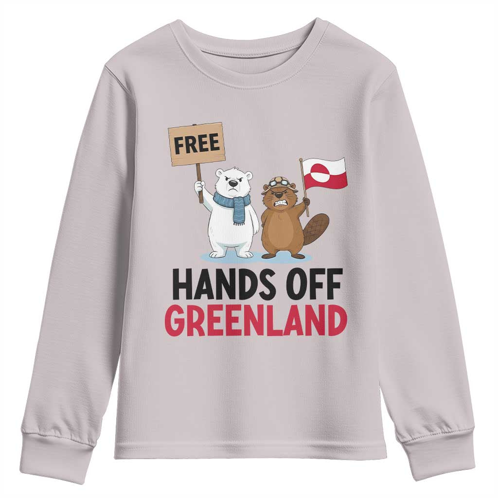 Funny Polar Bear Political Protest Youth Sweatshirt Hands Off Greenland