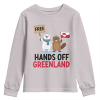 Funny Polar Bear Political Protest Youth Sweatshirt Hands Off Greenland