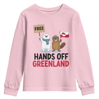 Funny Polar Bear Political Protest Youth Sweatshirt Hands Off Greenland