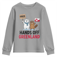 Funny Polar Bear Political Protest Youth Sweatshirt Hands Off Greenland