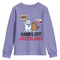 Funny Polar Bear Political Protest Youth Sweatshirt Hands Off Greenland