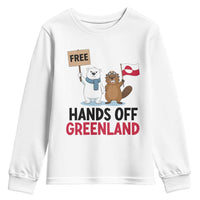 Funny Polar Bear Political Protest Youth Sweatshirt Hands Off Greenland