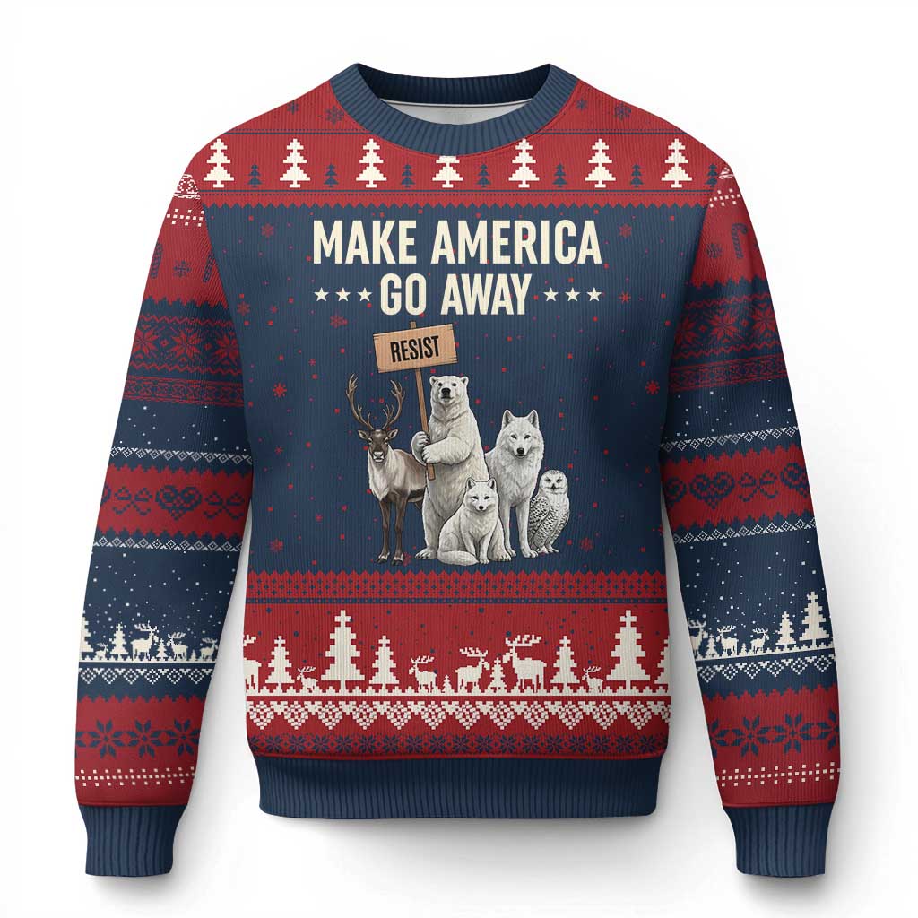 Make America Go Away Ugly Christmas Sweater Greenland Support Gift