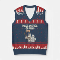 Make America Go Away V-Neck Knit Sweater Vest Greenland Support Gift