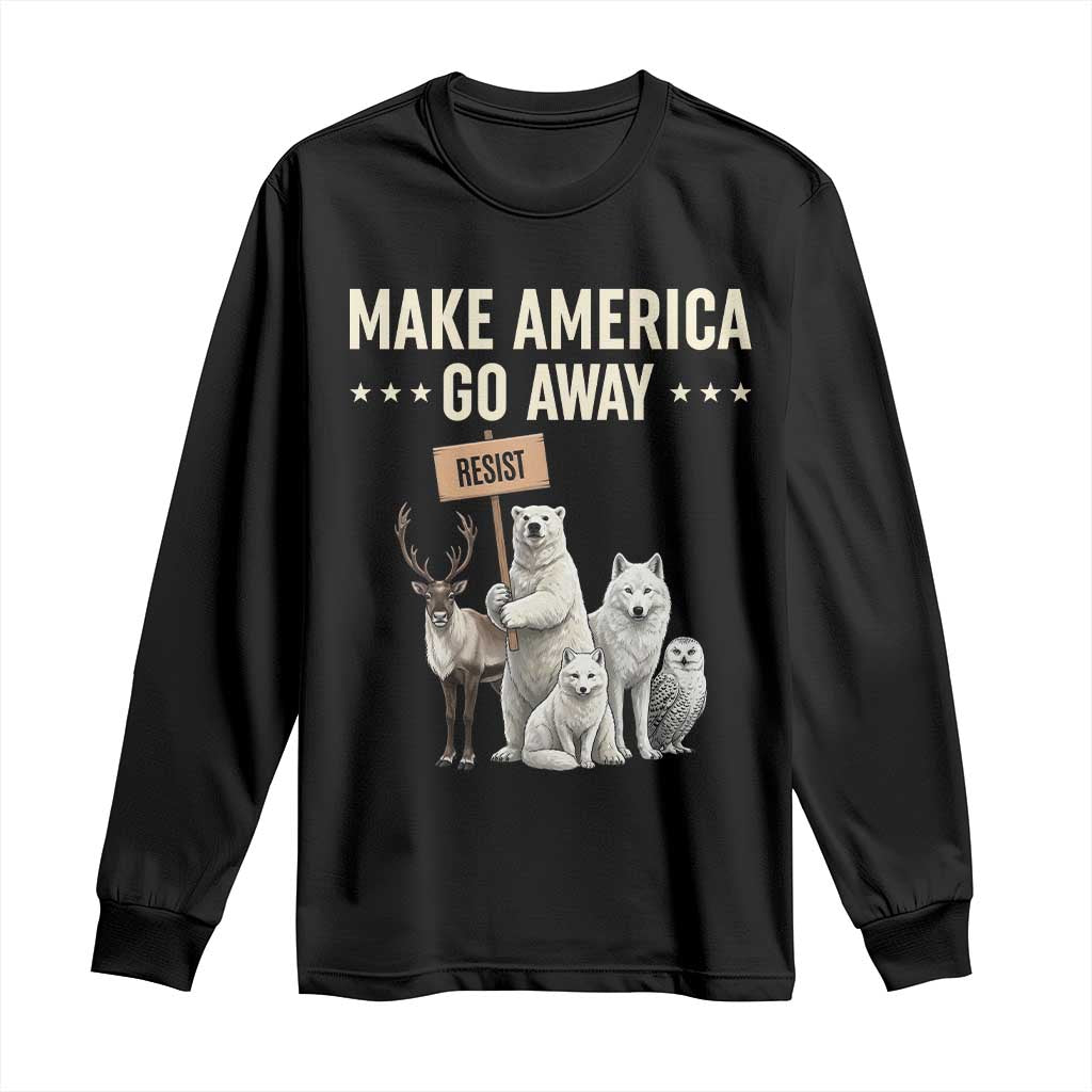 Make America Go Away Long Sleeve Shirt Greenland Support Gift