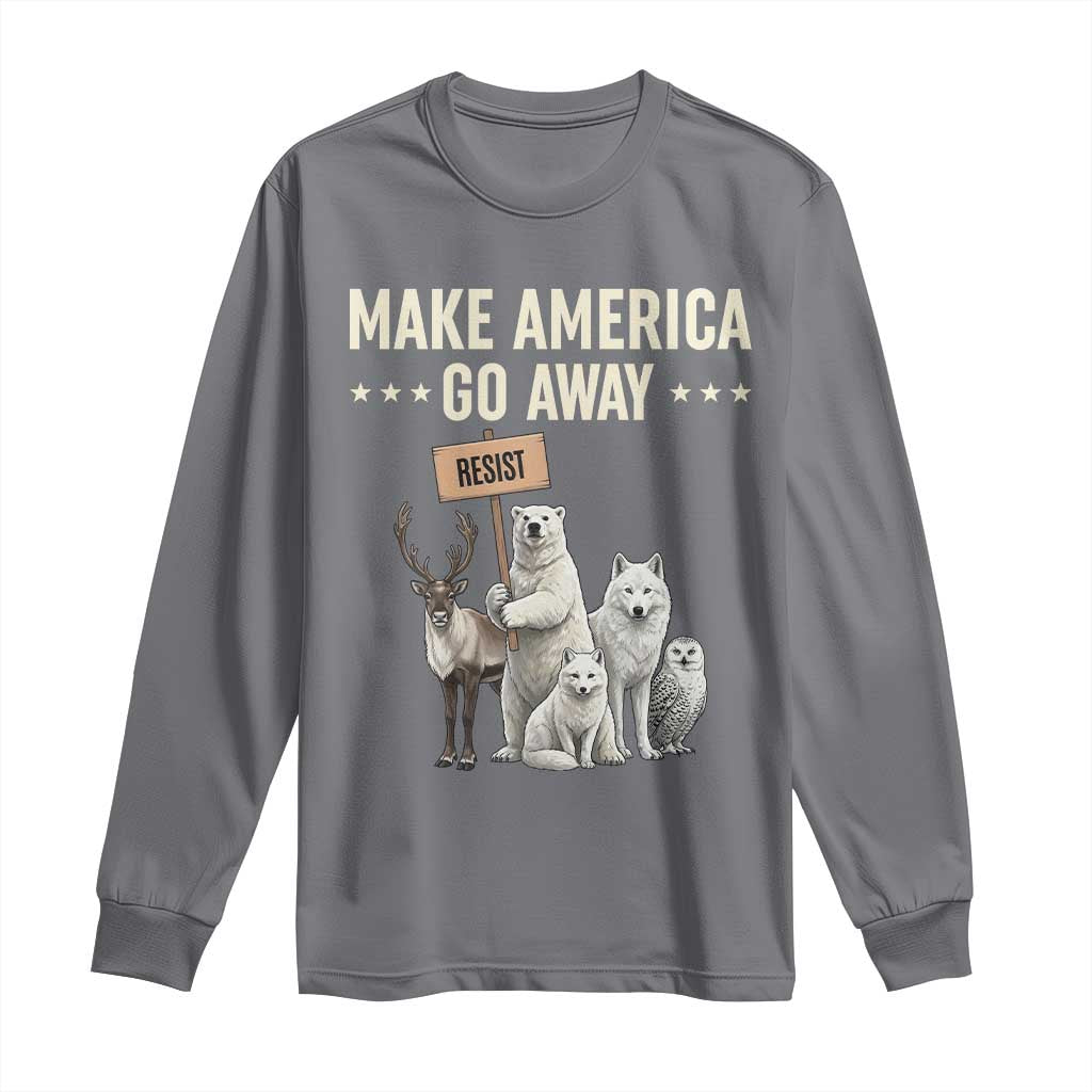 Make America Go Away Long Sleeve Shirt Greenland Support Gift