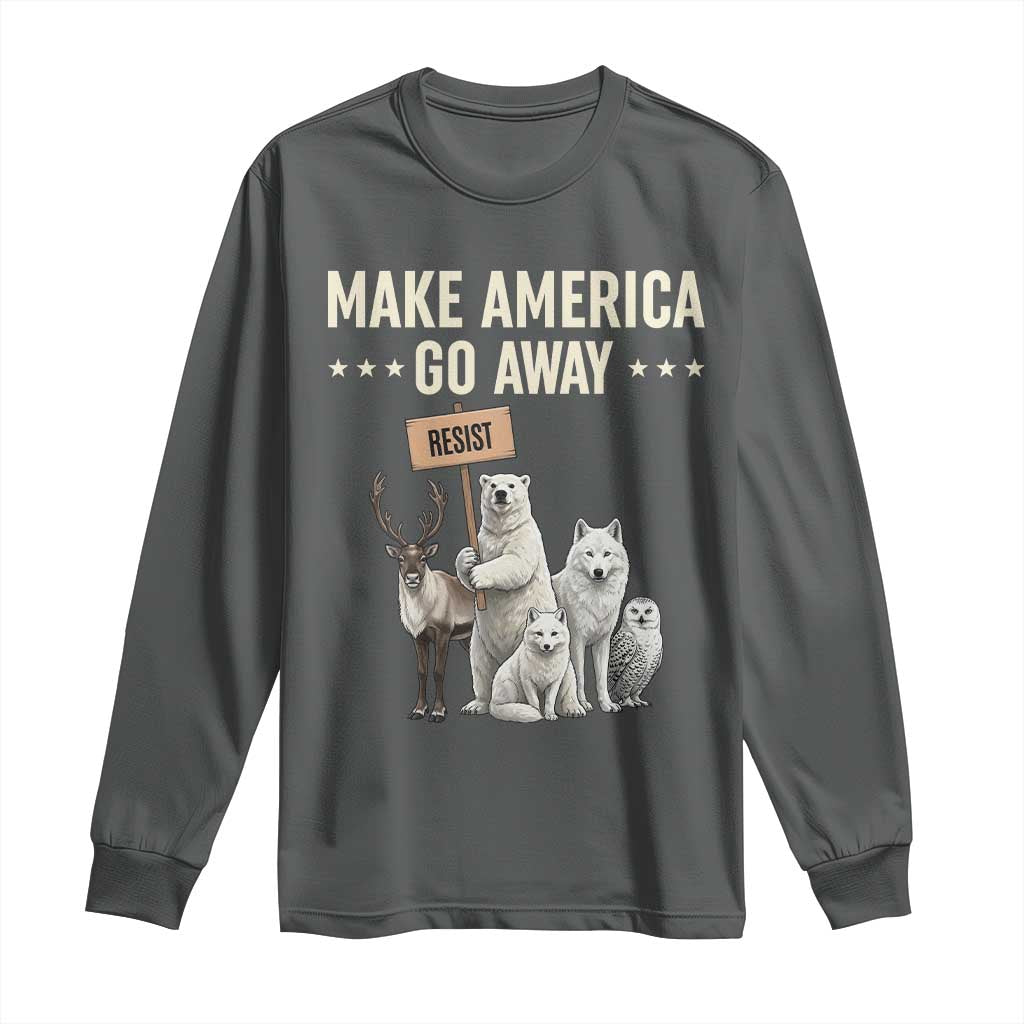 Make America Go Away Long Sleeve Shirt Greenland Support Gift