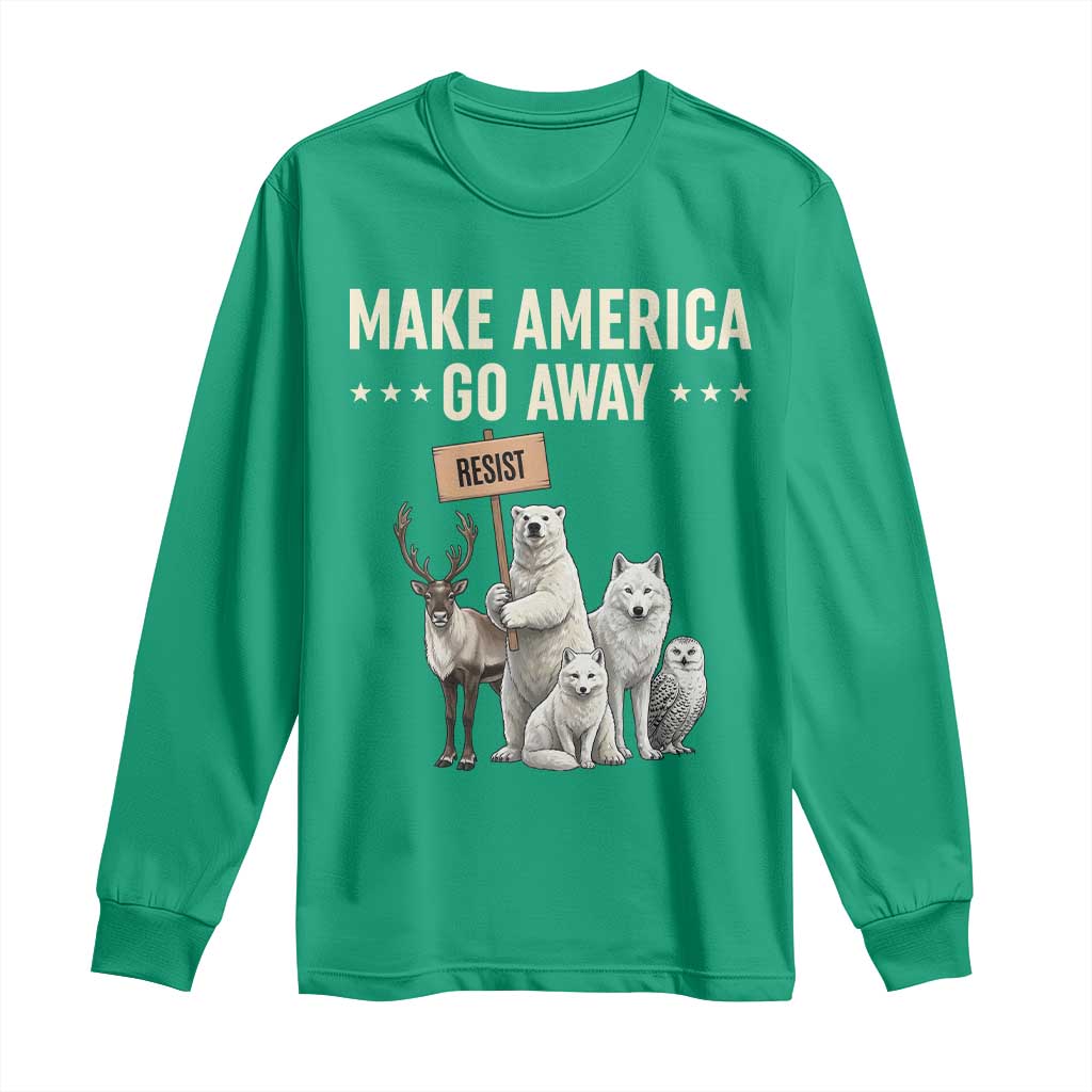 Make America Go Away Long Sleeve Shirt Greenland Support Gift