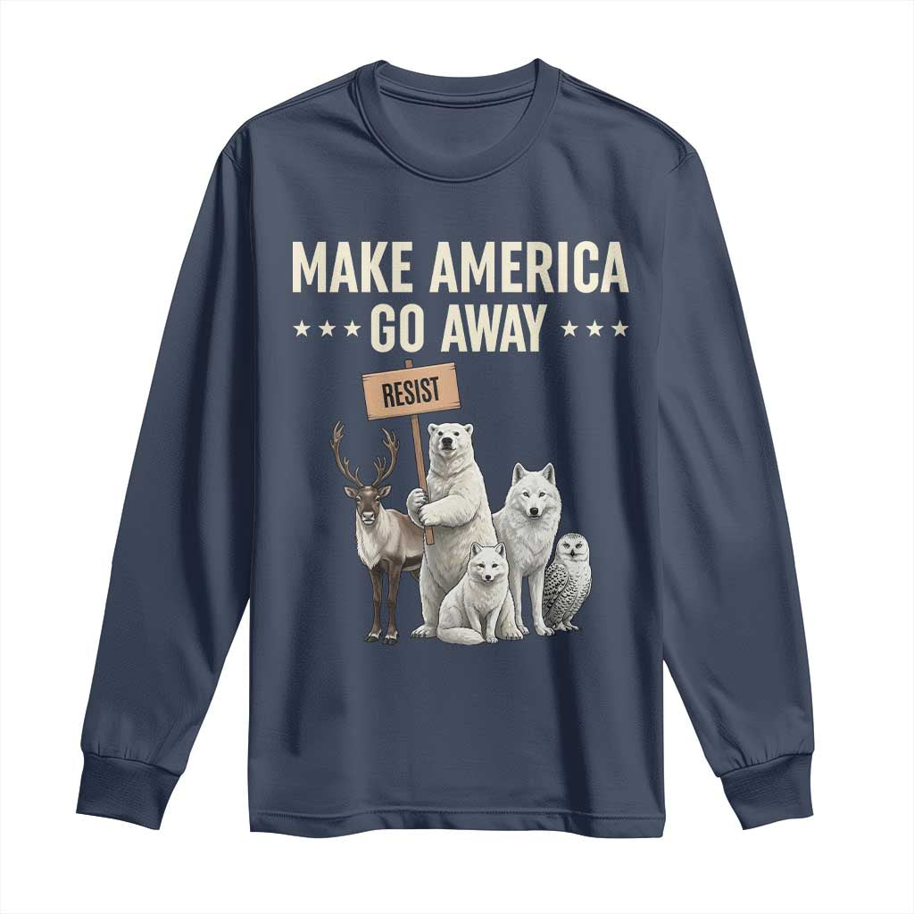 Make America Go Away Long Sleeve Shirt Greenland Support Gift