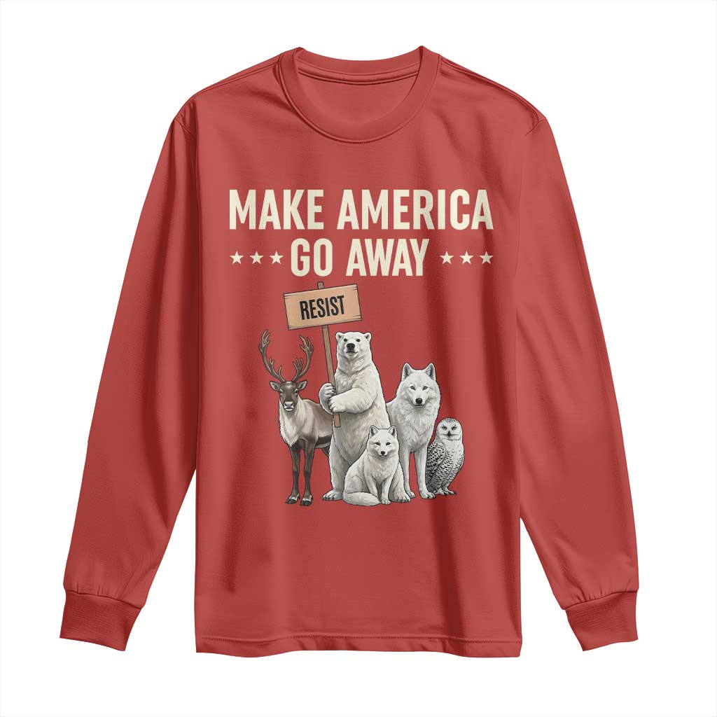 Make America Go Away Long Sleeve Shirt Greenland Support Gift
