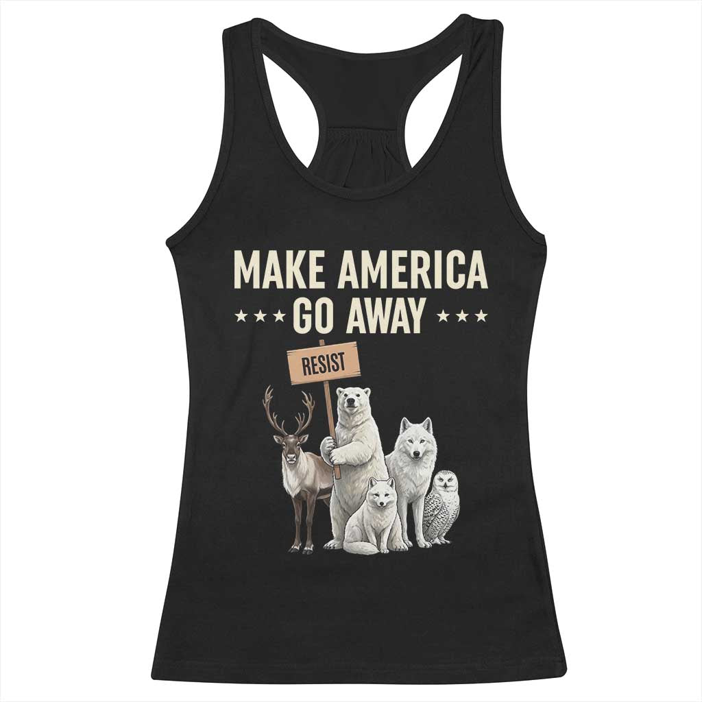 Make America Go Away Racerback Tank Top Greenland Support Gift