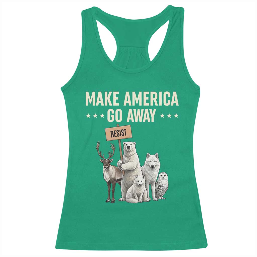 Make America Go Away Racerback Tank Top Greenland Support Gift