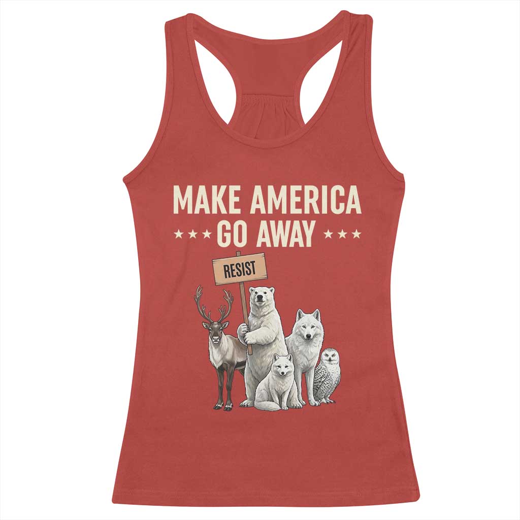 Make America Go Away Racerback Tank Top Greenland Support Gift