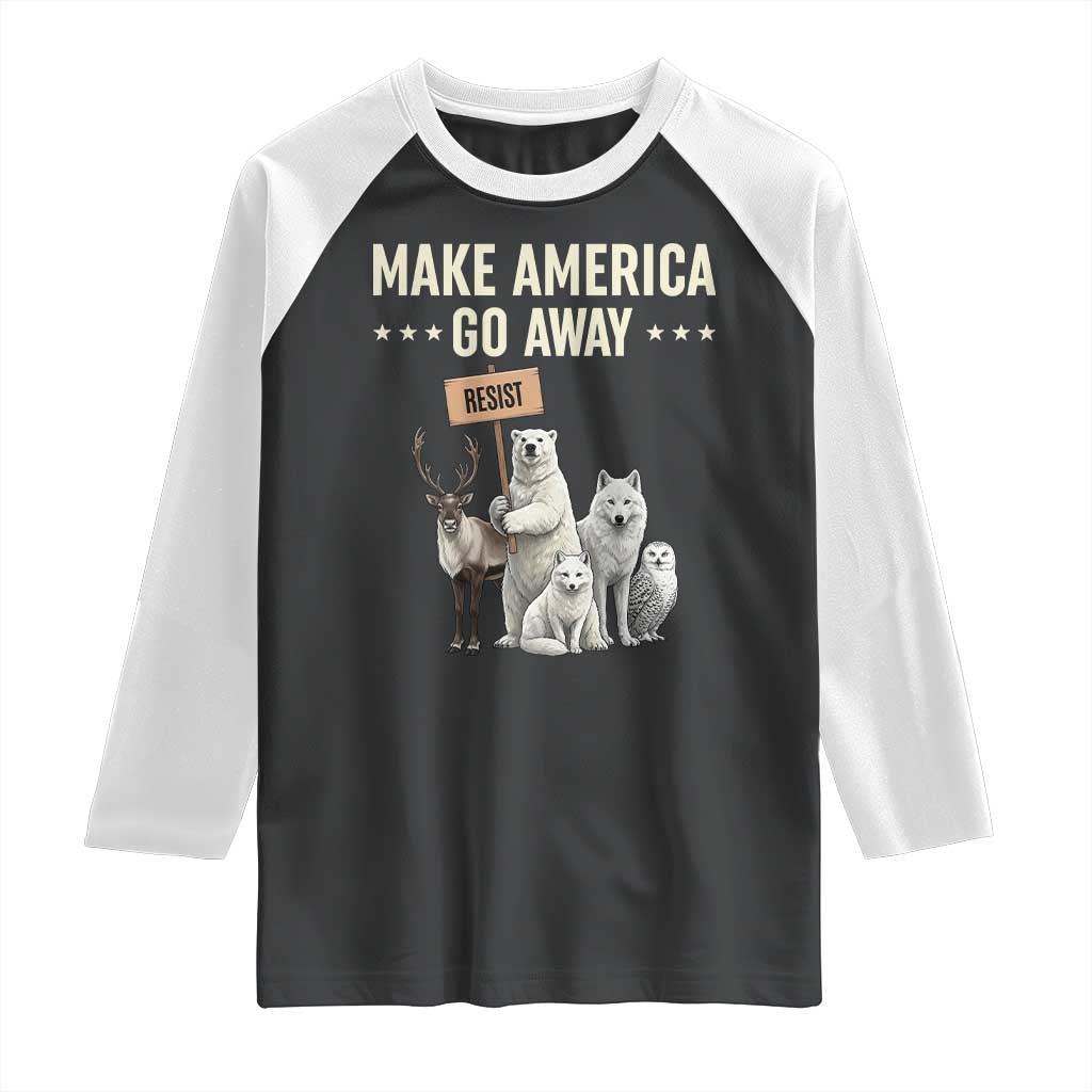 Make America Go Away Raglan Shirt Greenland Support Gift
