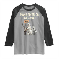 Make America Go Away Raglan Shirt Greenland Support Gift
