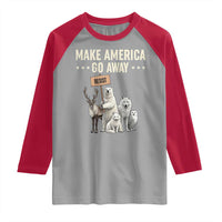 Make America Go Away Raglan Shirt Greenland Support Gift