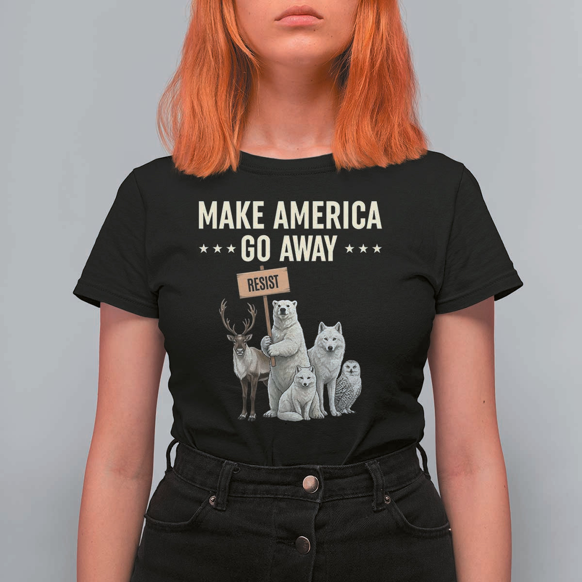 Make America Go Away T Shirt For Women Greenland Support Gift