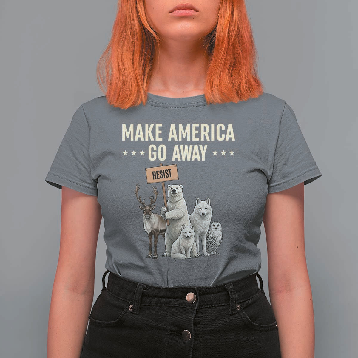Make America Go Away T Shirt For Women Greenland Support Gift