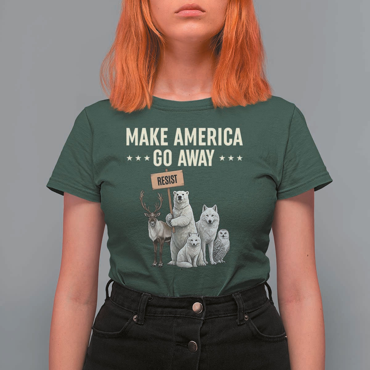 Make America Go Away T Shirt For Women Greenland Support Gift