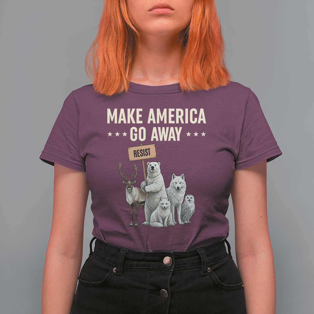 Make America Go Away T Shirt For Women Greenland Support Gift