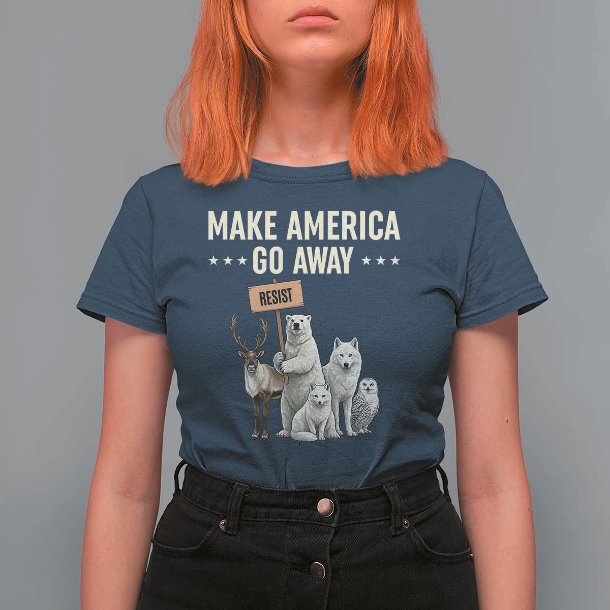 Make America Go Away T Shirt For Women Greenland Support Gift