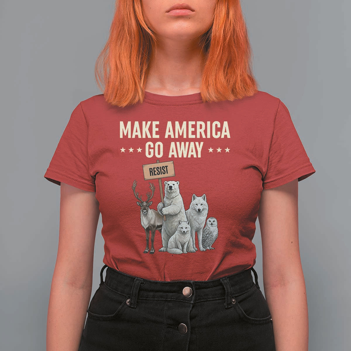 Make America Go Away T Shirt For Women Greenland Support Gift