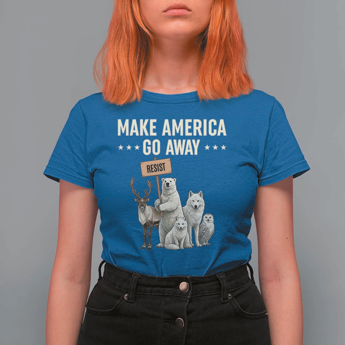 Make America Go Away T Shirt For Women Greenland Support Gift