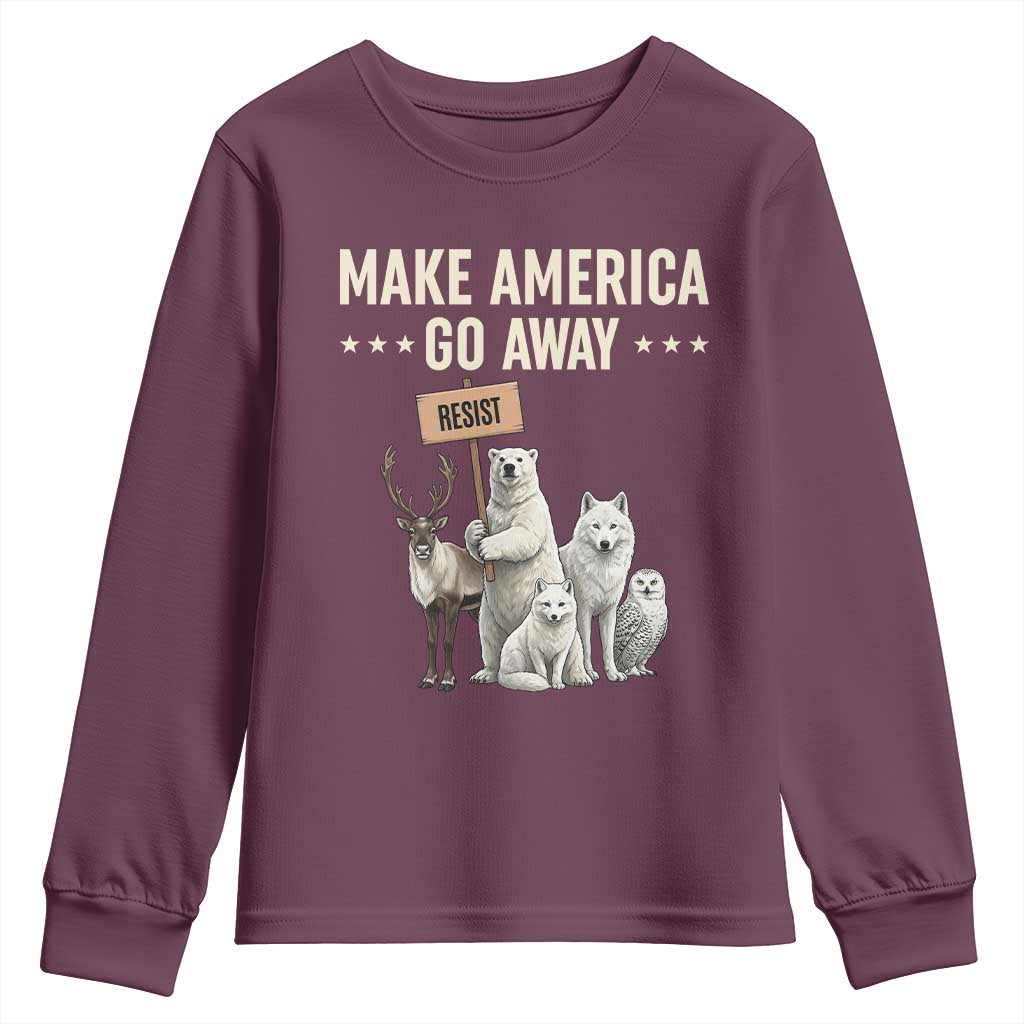 Make America Go Away Youth Sweatshirt Greenland Support Gift