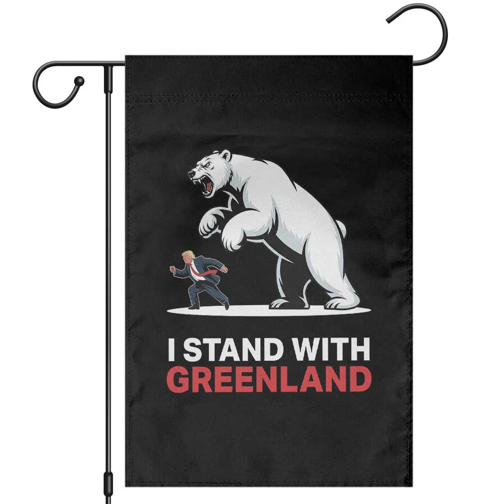 I Stand With Greenland Garden Flag Anti Fascist Political Parody Gift