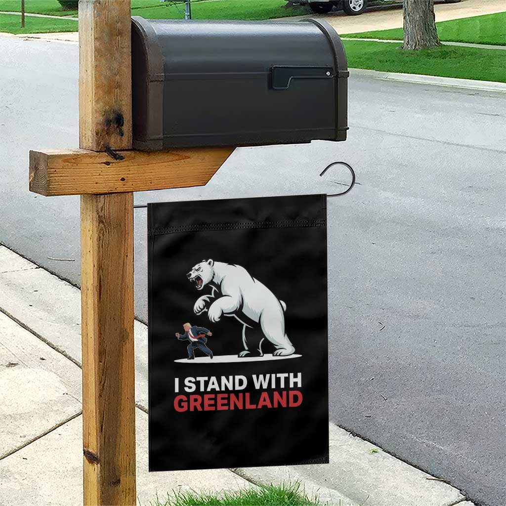 I Stand With Greenland Garden Flag Anti Fascist Political Parody Gift
