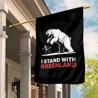 I Stand With Greenland Garden Flag Anti Fascist Political Parody Gift
