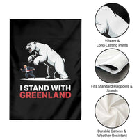 I Stand With Greenland Garden Flag Anti Fascist Political Parody Gift