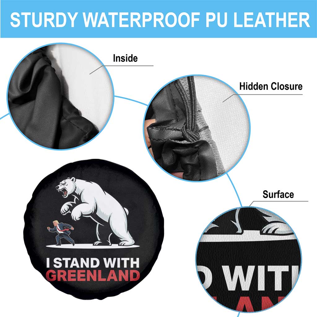 I Stand With Greenland Spare Tire Cover Anti Fascist Political Parody Gift