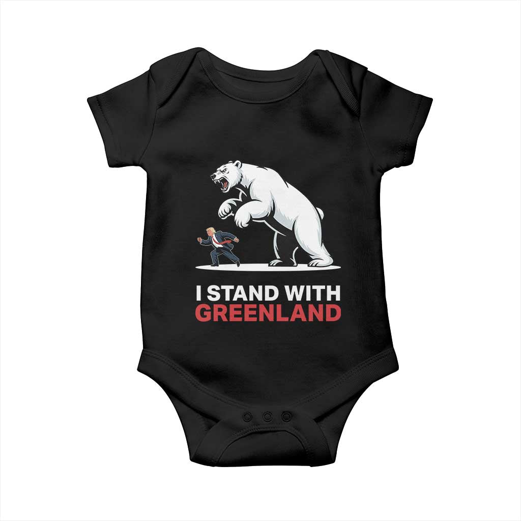 I Stand With Greenland Baby Onesie Anti Fascist Political Parody Gift
