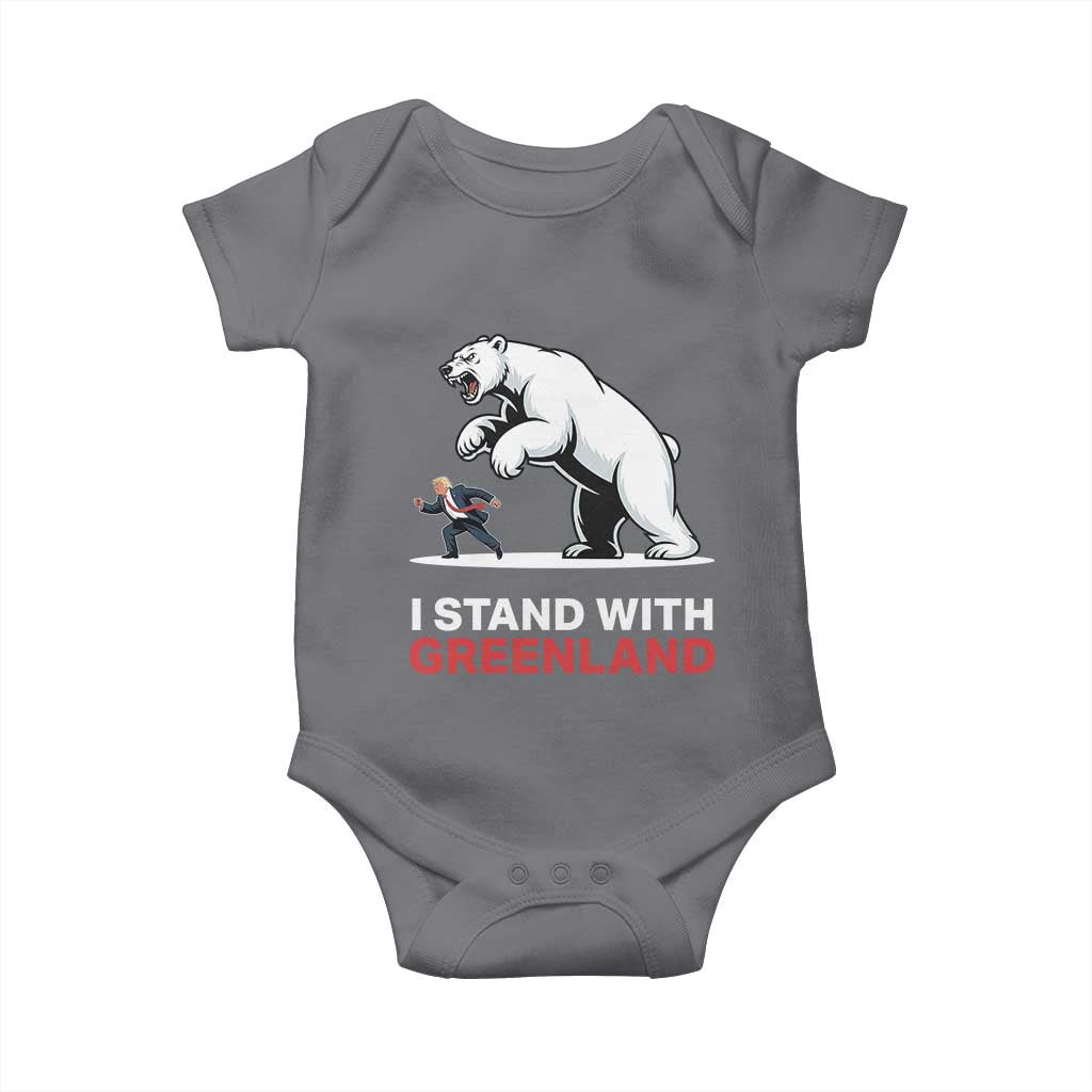 I Stand With Greenland Baby Onesie Anti Fascist Political Parody Gift